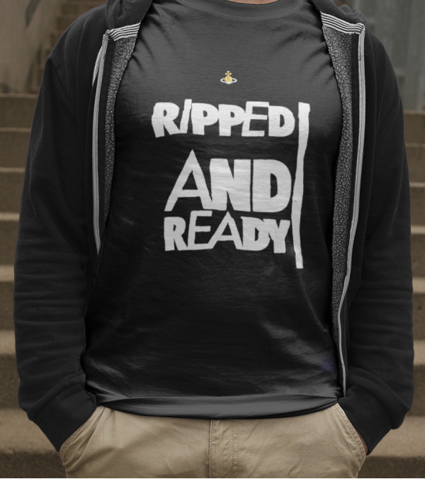 Ripped And Ready Chicken Dumbbell Fitness Motivation T-Shirt
