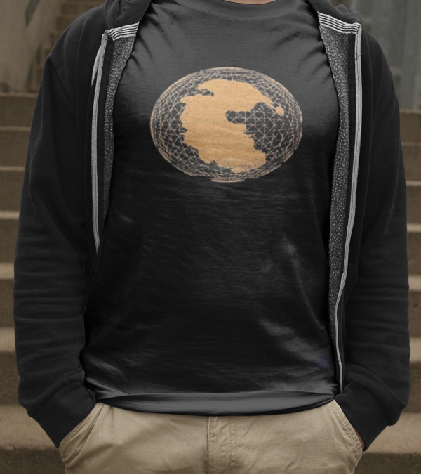Pangaea Compass Map Retro Grid Earth T-Shirt