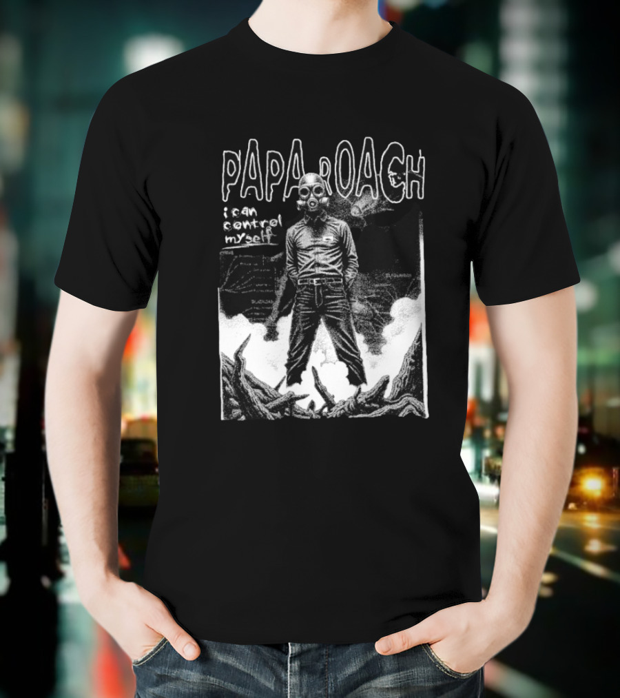 Papa Roach I Can’t Control Myself Gas Mask Art T-Shirt