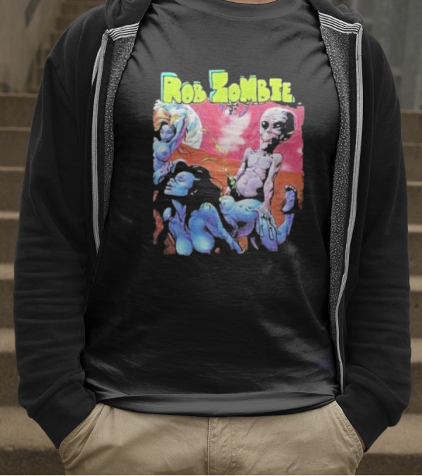 Rob Zombie Colorful Extraterrestrial Humor Scene T-Shirt