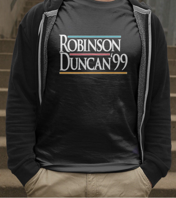 Robinson Duncan '99 White Text Vintage Style T-Shirt
