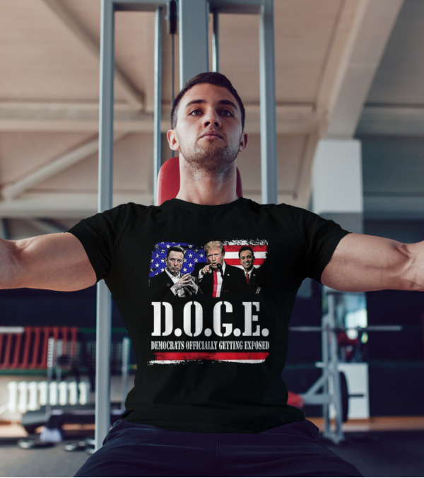 Patriot Pride Mens D.O.G.E Team Democrats Officially Getting Exposed USA Flag Icons T-Shirt