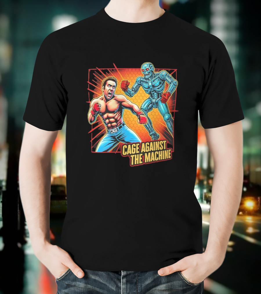 Cage Against The Machine Robot Showdown Boxing Battle T-Shirt