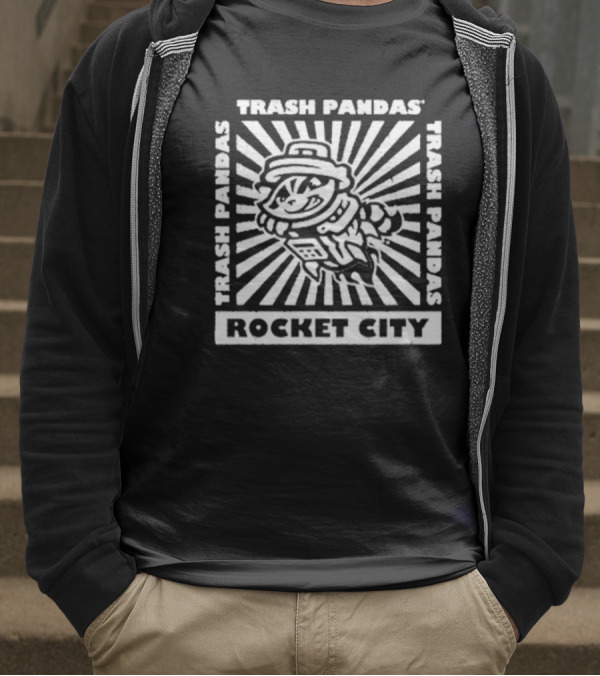 Rocket City Trash Pandas Sunspot Baseball Mascot Vintage Style T-Shirt