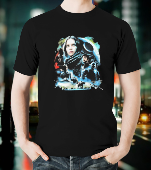 Rogue One A Star Wars Story Geeks Rule 15 Jyn Erso Cassian K-2SO Darth Vader Silkscreen T-Shirt