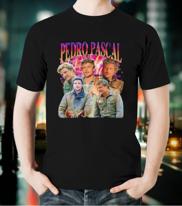 Pedro Pascal Joel Miller Retro Collage T-Shirt