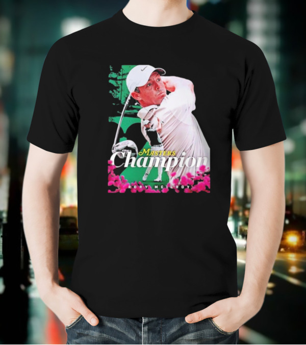 Masters Champion Rory McIlroy Golf Swing Portrait T-Shirt