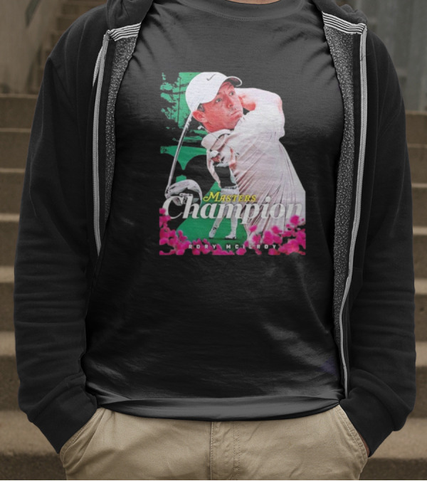 Masters Champion Rory McIlroy Golf Swing Portrait T-Shirt