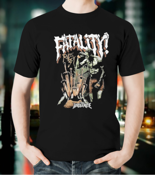 Randy Brown Rudeboy Fatality Full Violence Skeleton Warrior T-Shirt