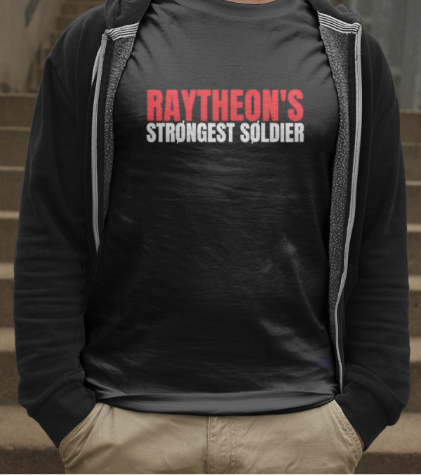 Raytheon’s Strongest Soldier Bold Red White Text T-Shirt