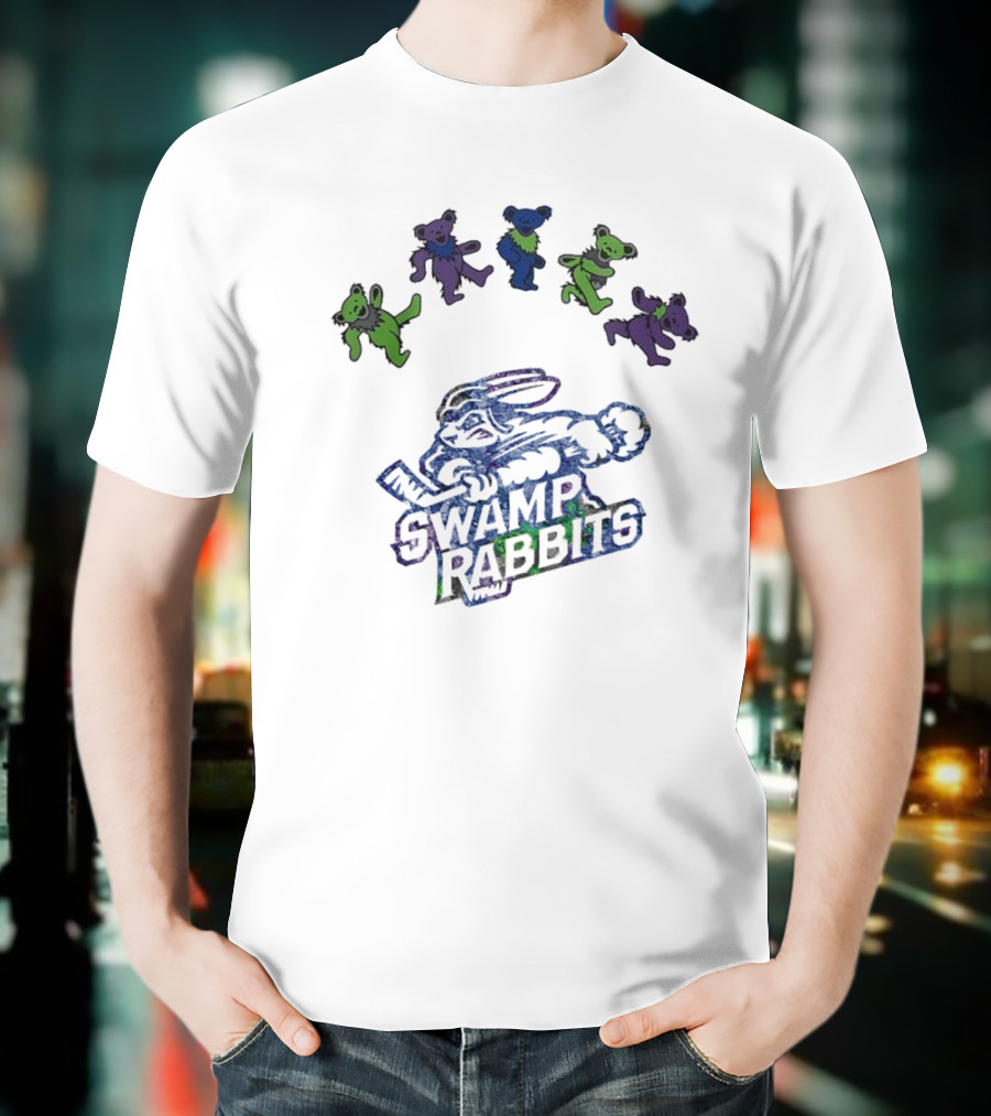 Greenville Swamp Rabbits Grateful Dead Night 2025 Dancing Bears Hockey Event T-Shirt