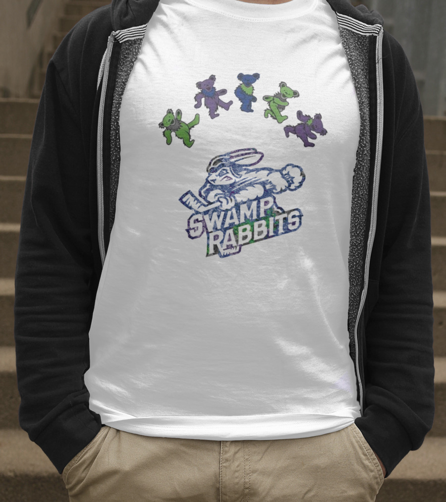 Greenville Swamp Rabbits Grateful Dead Night 2025 Dancing Bears Hockey Event T-Shirt