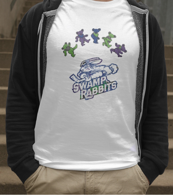 Greenville Swamp Rabbits Grateful Dead Night 2025 Dancing Bears Hockey Event T-Shirt