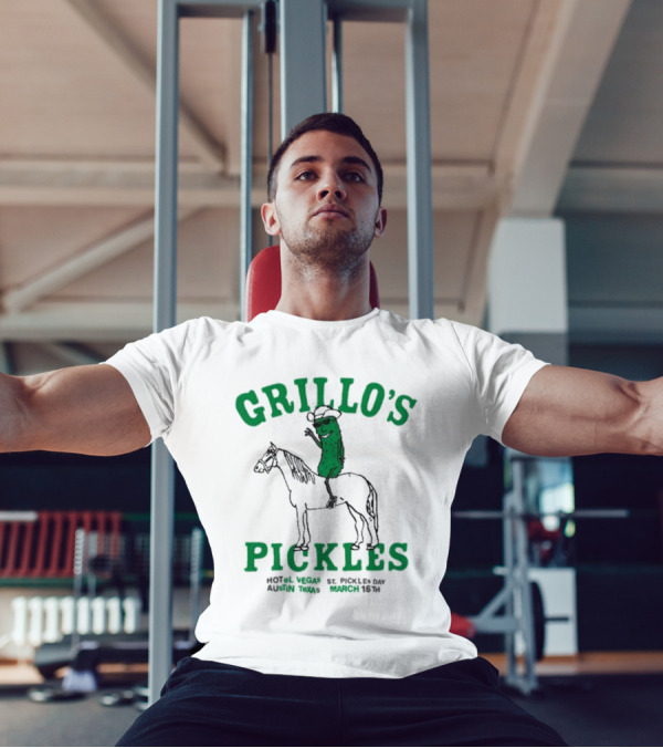 Grillo’s Pickles St Pickles Day Austin Texas March 16th Hotel Vegas T-Shirt