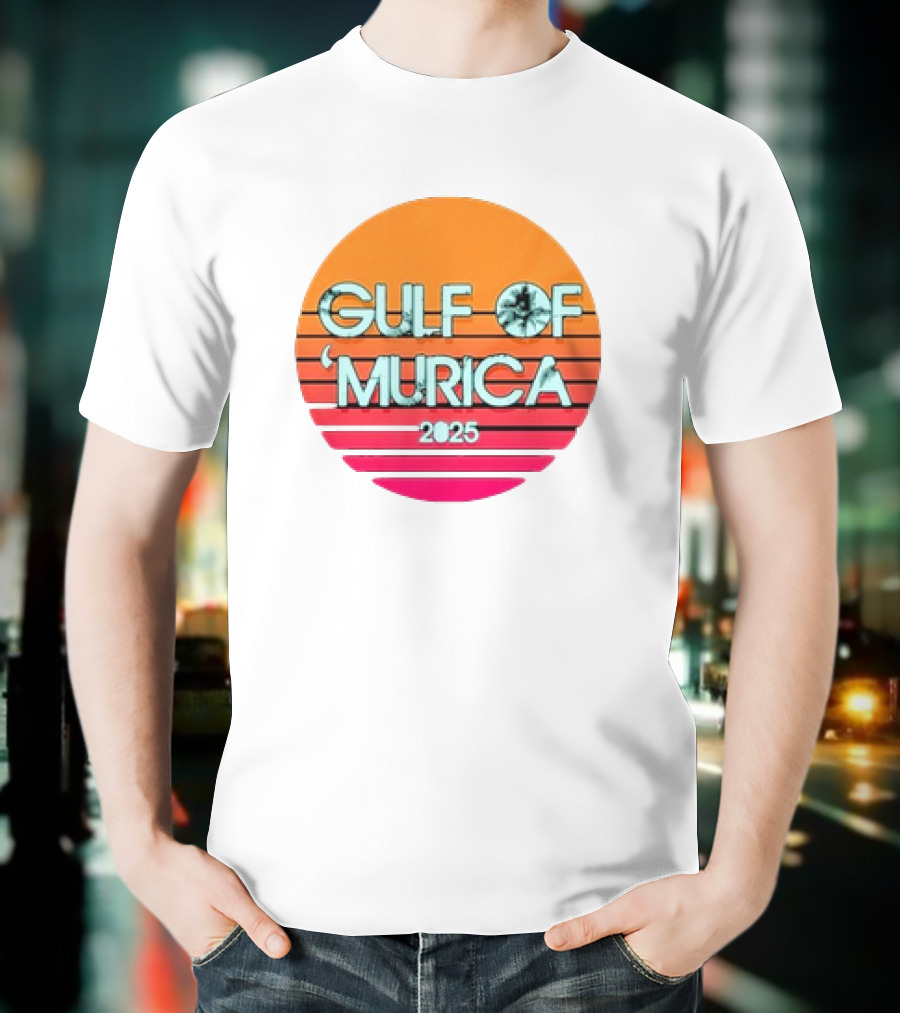 Gulf Of 'Murica 2025 Vintage Retro Sunset Vibe T-Shirt
