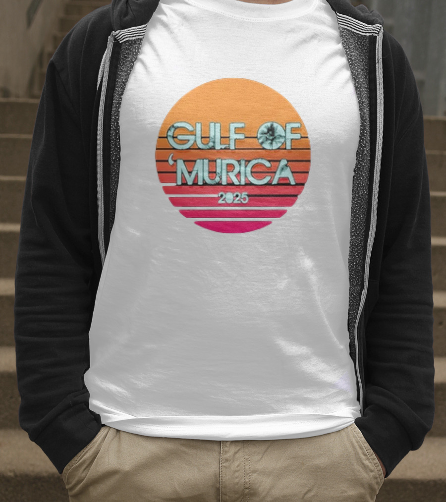 Gulf Of 'Murica 2025 Vintage Retro Sunset Vibe T-Shirt