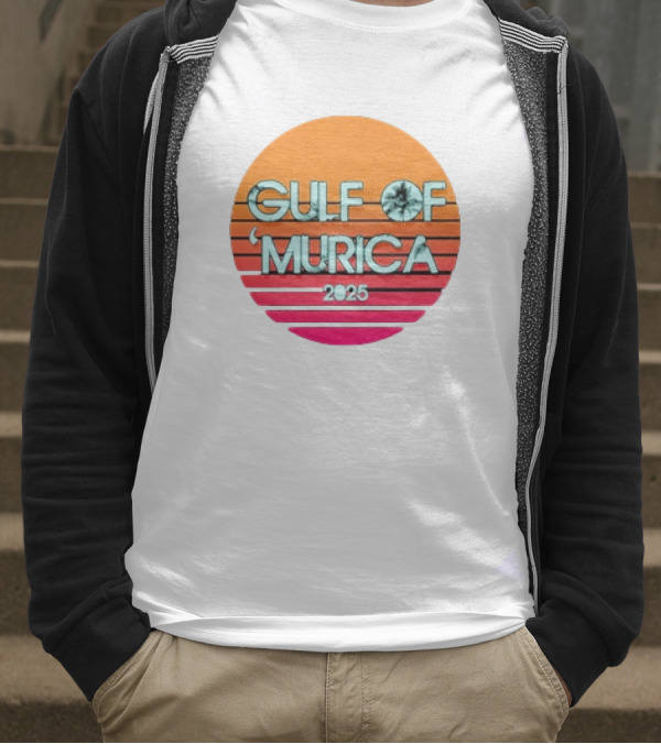 Gulf Of 'Murica 2025 Vintage Retro Sunset Vibe T-Shirt
