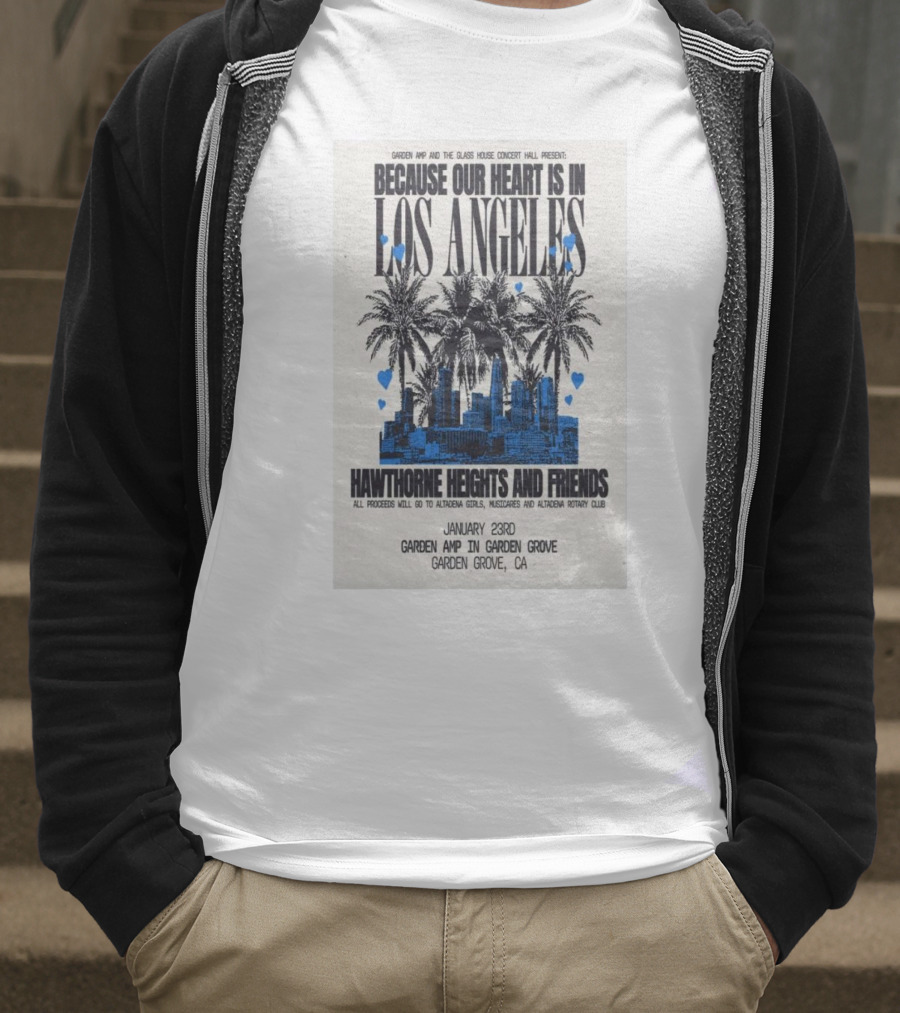 Garden Amp Concert Hawthorne Heights And Friends January 23 Garden Grove CA T-Shirt