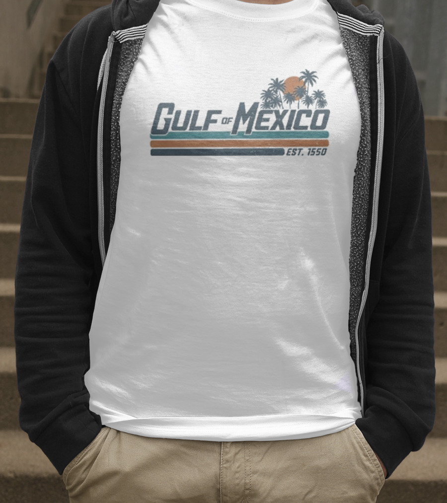 Gulf Of Mexico Est 1550 Palm Trees Retro Sunset Vintage Style T-Shirt