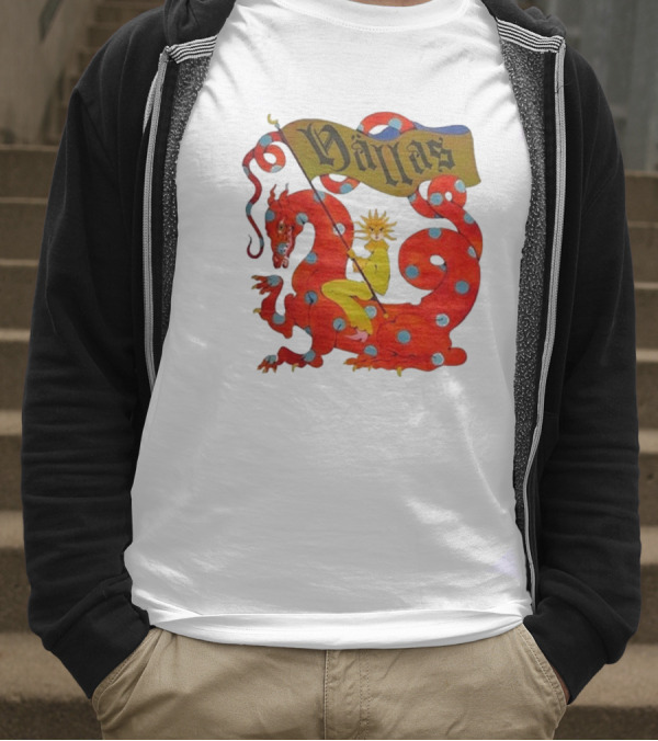 Hällas Flower Knight Riding Red Polka Dot Dragon T-Shirt