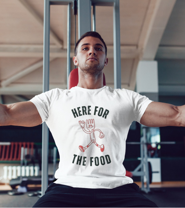 Here For The Food Fork Character T-Shirt