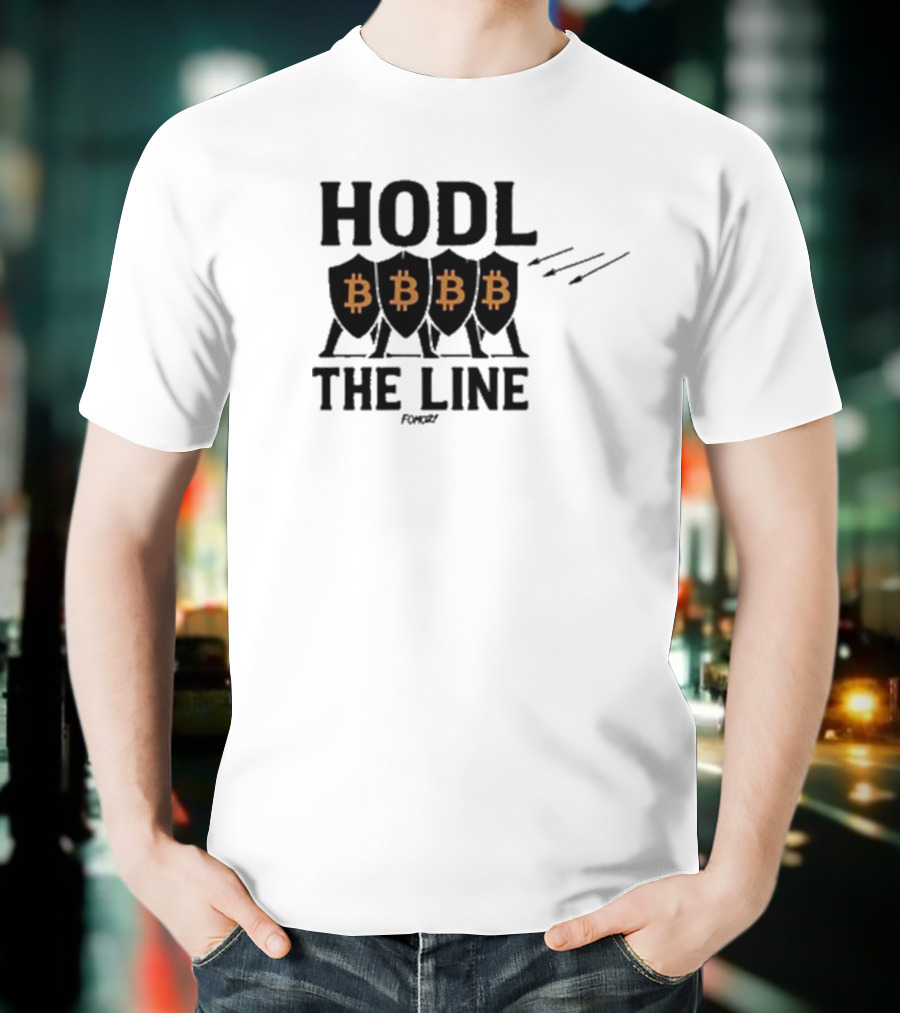Hodl The Line Bitcoin Warrior Cryptocurrency Enthusiast BBB Pattern T-Shirt