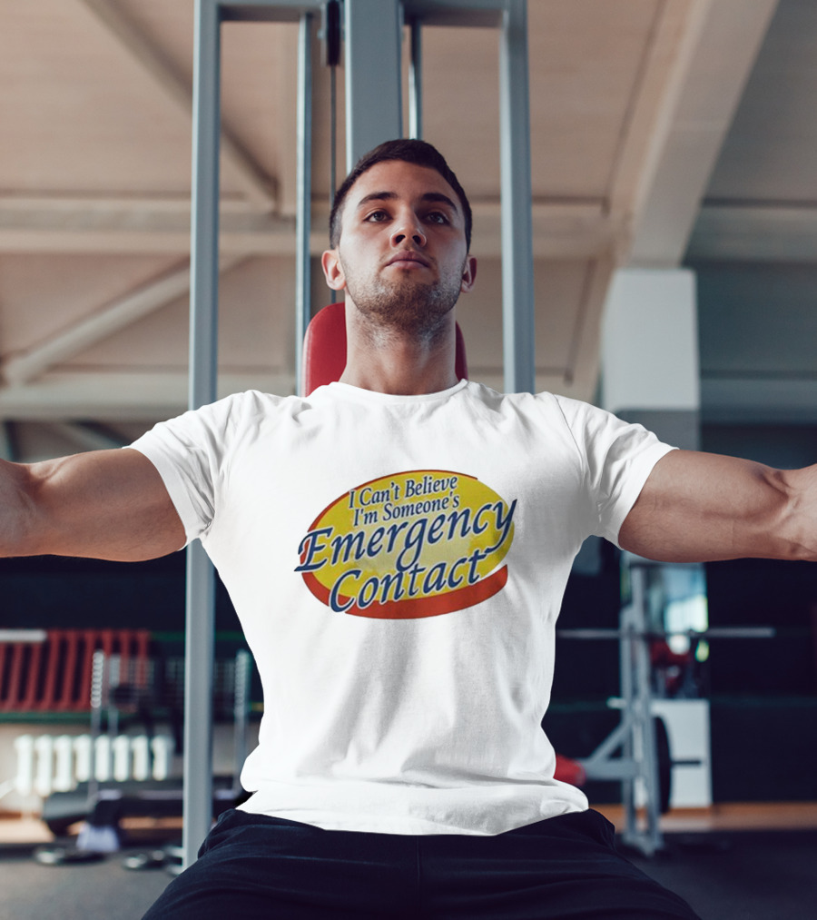 I Can’t Believe I’m Someone’s Emergency Contact Retro Parody Logo T-Shirt