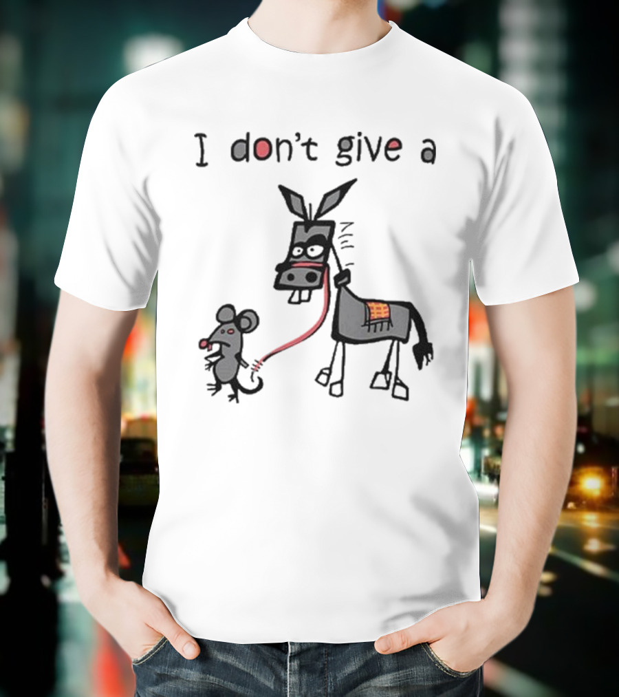 I Don’t Give A Rat Ass Mouse Donkey Iconic Whimsical Humor T-Shirt