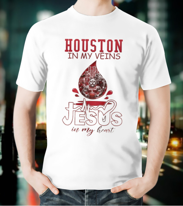 Houston In My Veins Jesus In My Heart 2025 T-Shirt