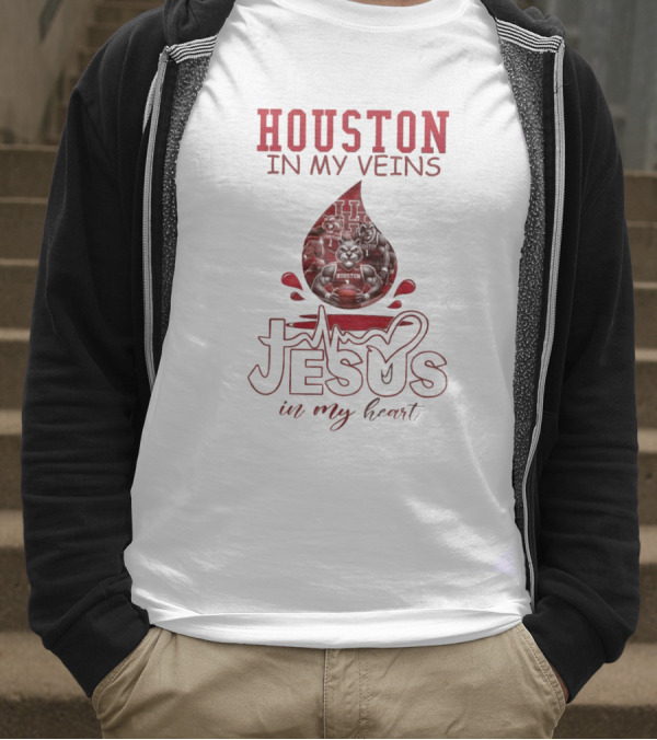 Houston In My Veins Jesus In My Heart 2025 T-Shirt