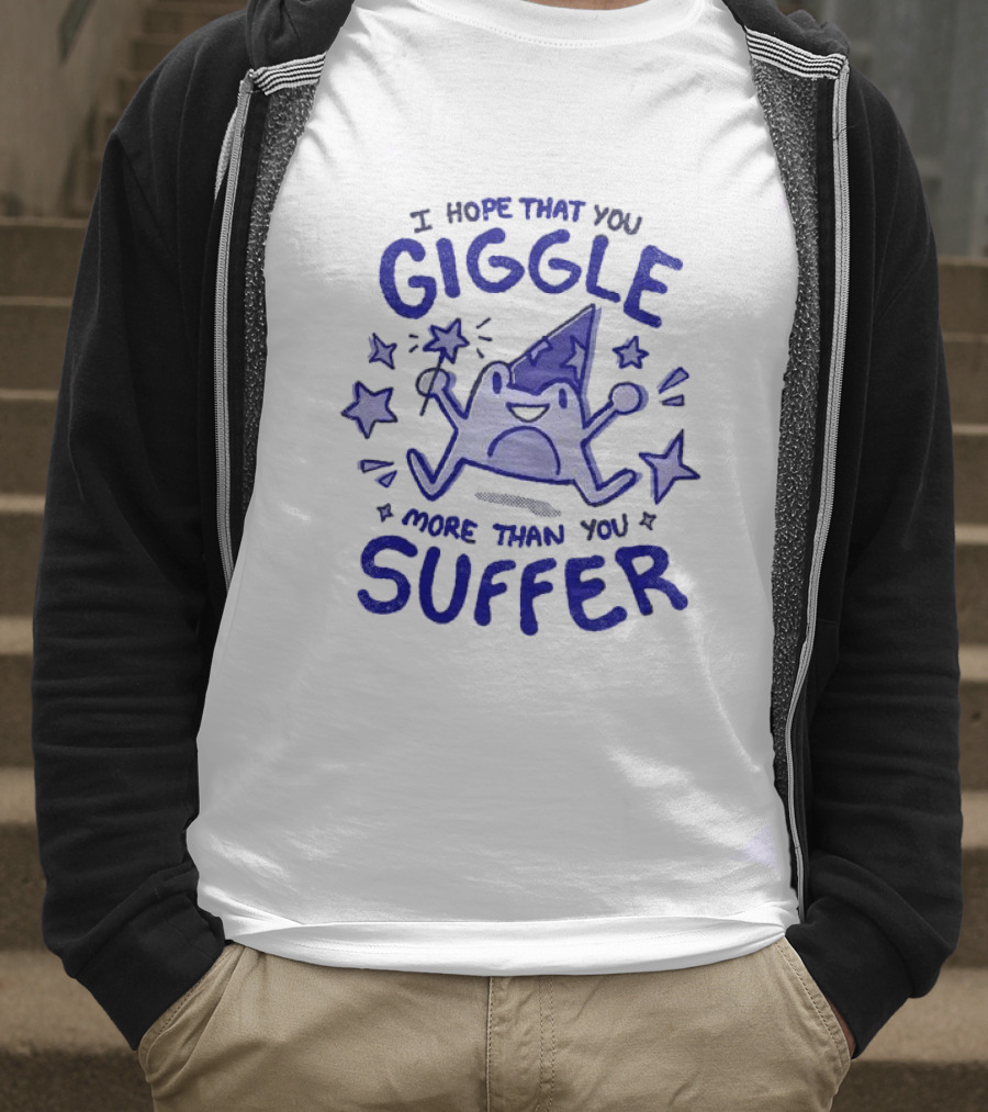 I Hope That You Giggle More Than You Suffer Comical Wizard Starry Whimsy T-Shirt