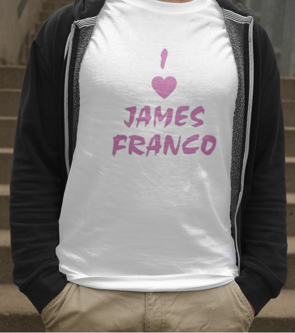 I Love James Franco Pink Heart T-Shirt