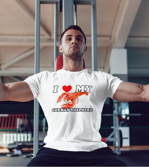 I Love My German Shepherd Lobster Heart T-Shirt