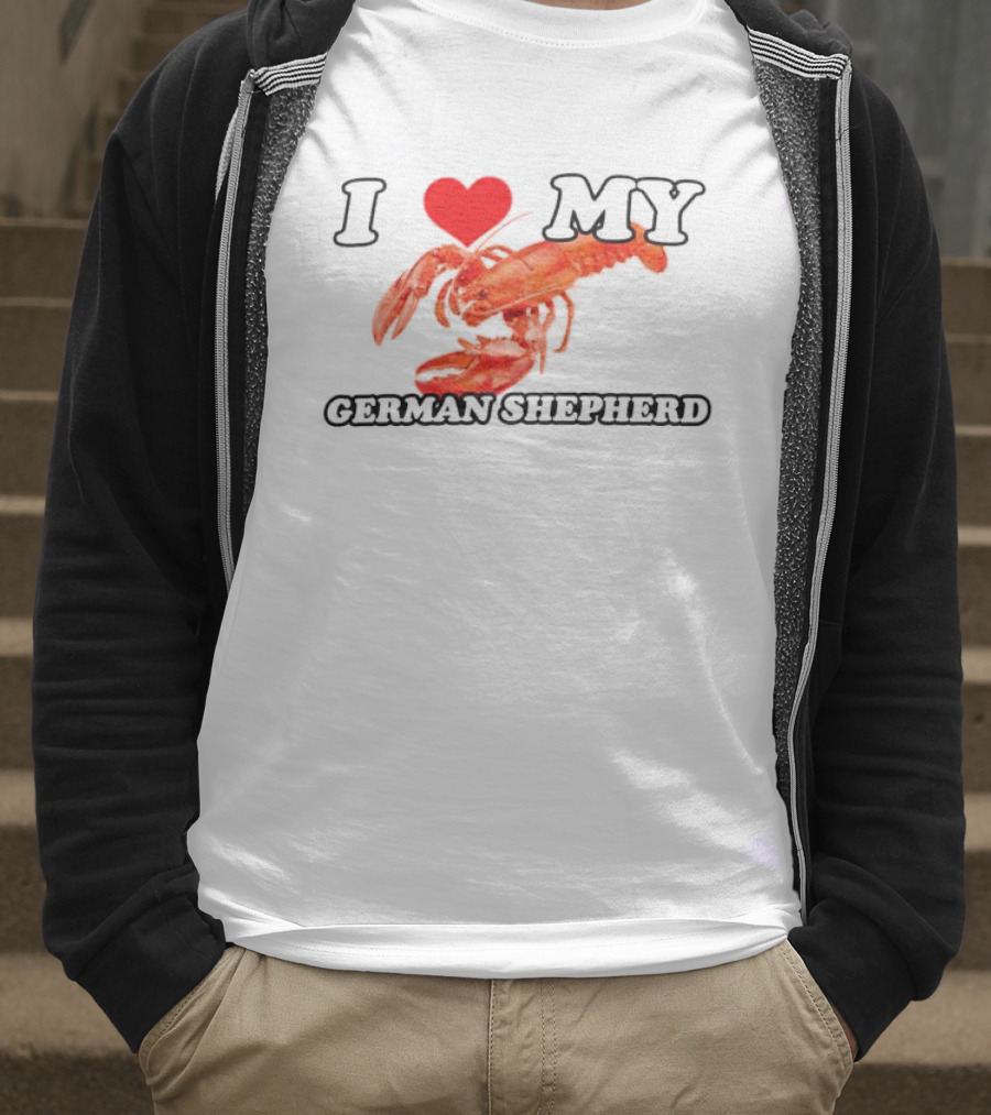 I Love My German Shepherd Lobster Heart T-Shirt