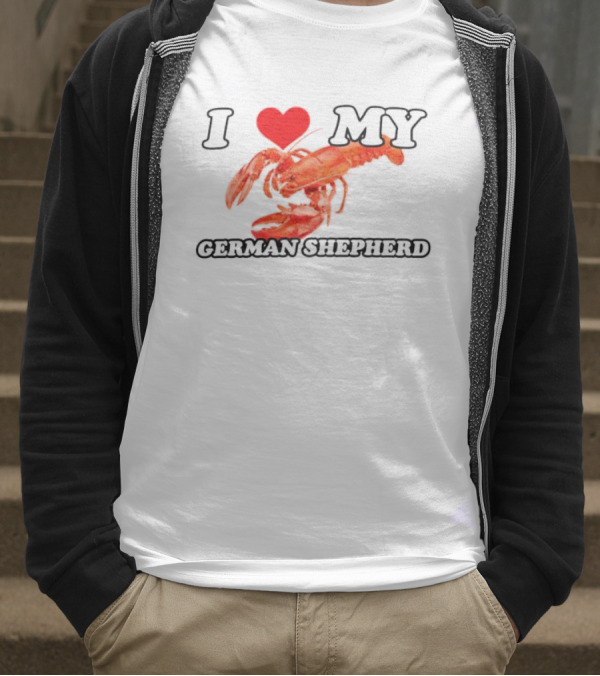 I Love My German Shepherd Lobster Heart T-Shirt