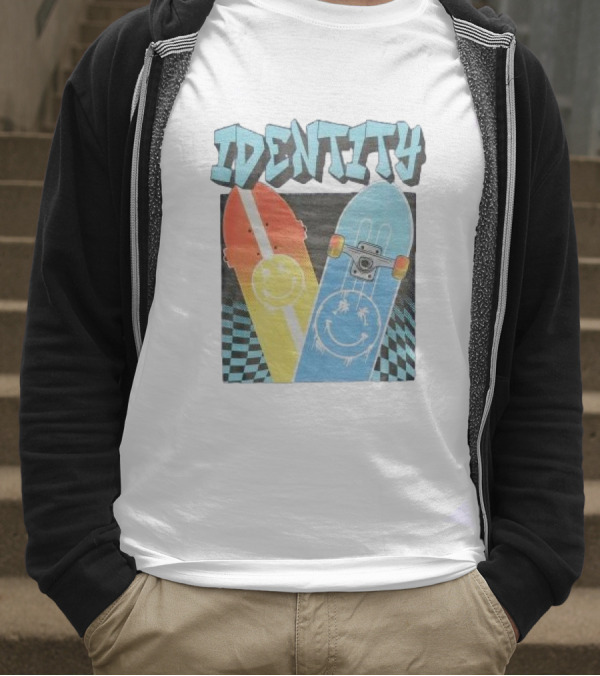 Identity Boys Purple Relaxed Skateboard Smiley T-Shirt