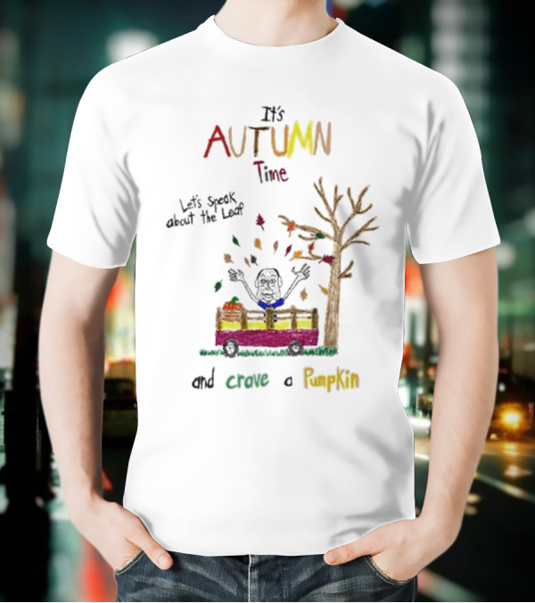 Autumn Time Leaves Falling Tree Carve Pumpkin Truck T-Shirt