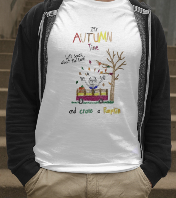 Autumn Time Leaves Falling Tree Carve Pumpkin Truck T-Shirt