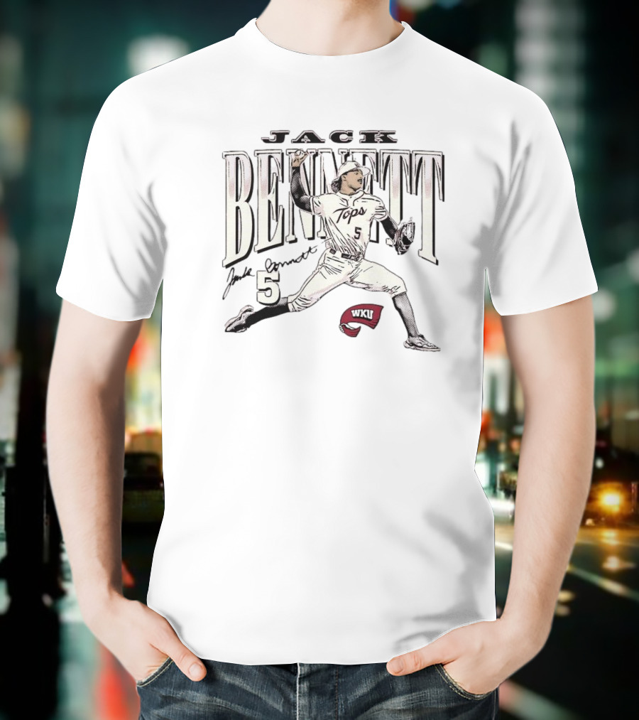 Jack Bennett 5 WKU Tops Western Kentucky Hilltoppers Baseball T-Shirt