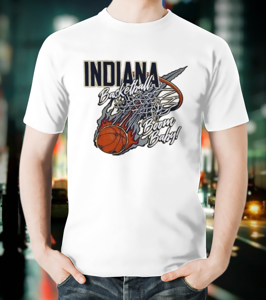 Indiana Pacers Basketball Boom Baby Fireball Slam Dunk T-Shirt