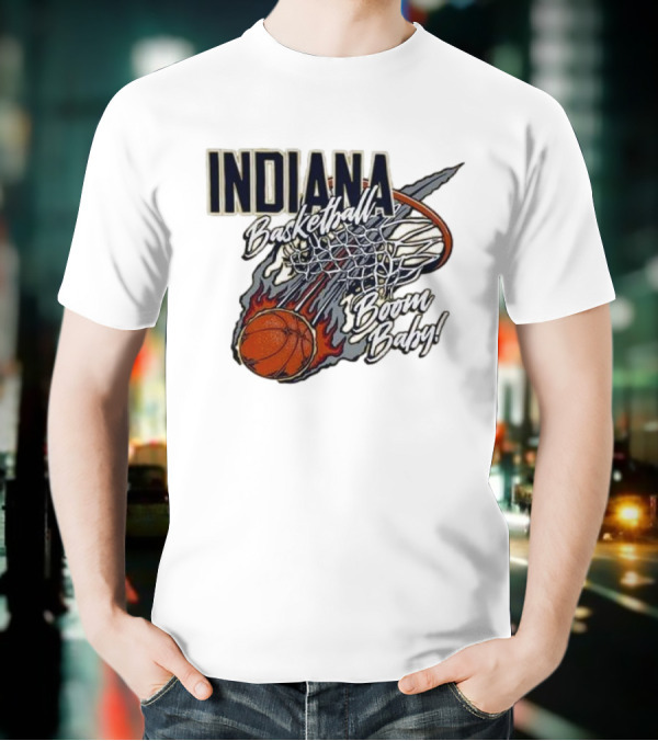 Indiana Pacers Basketball Boom Baby Fireball Slam Dunk T-Shirt