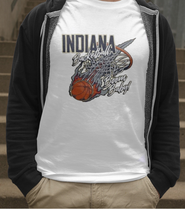 Indiana Pacers Basketball Boom Baby Fireball Slam Dunk T-Shirt