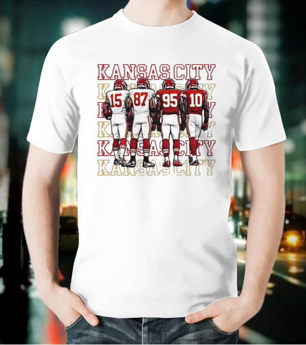 Kansas City Mahomes Kelce Chris Jones Isiah Pacheco 15 87 95 10 T-Shirt