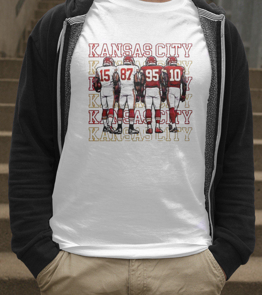 Kansas City Mahomes Kelce Chris Jones Isiah Pacheco 15 87 95 10 T-Shirt