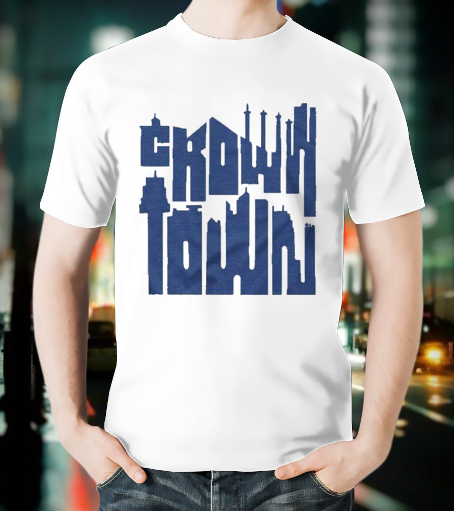 Kansas City Royals Crown Town Skyline Text Art T-Shirt