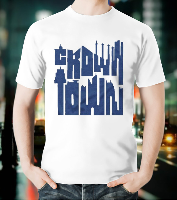 Kansas City Royals Crown Town Skyline Text Art T-Shirt