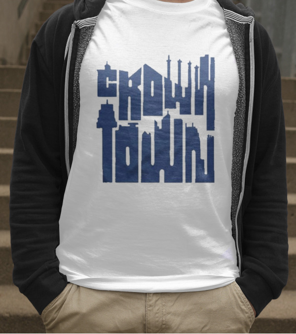 Kansas City Royals Crown Town Skyline Text Art T-Shirt