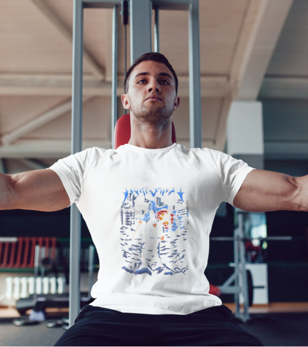 Kera Sakti Kung Fu Hero In Urban Landscape With Staff And Lion T-Shirt