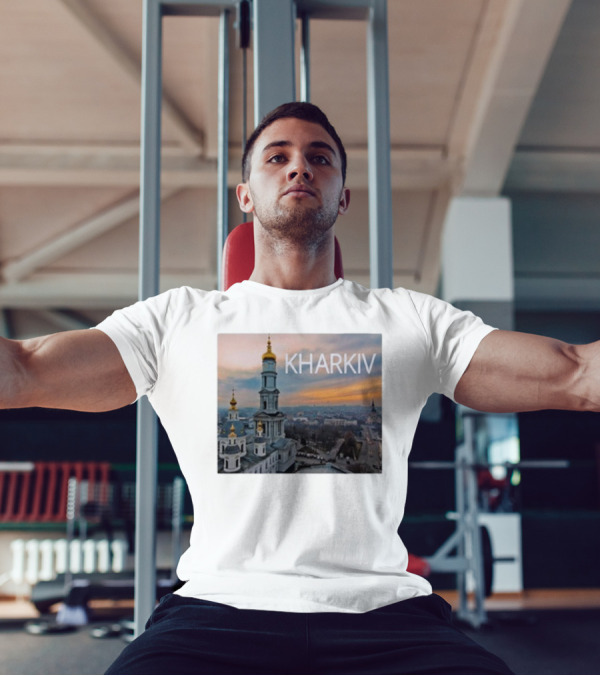 Kharkiv City Skyline With Famous Cathedral Sunset View T-Shirt