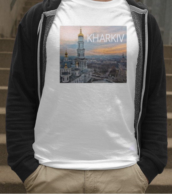 Kharkiv City Skyline With Famous Cathedral Sunset View T-Shirt